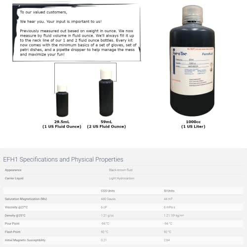 CMS MAGNETICS - (2oz Kit) Ferrofluid Science Experiment Kit for Education in Magnetism - Includes: 2 Fluid Ounce (59mL) Bottle of Ferrofluid, Gloves, Pipette, Petri Dishes - Image 2