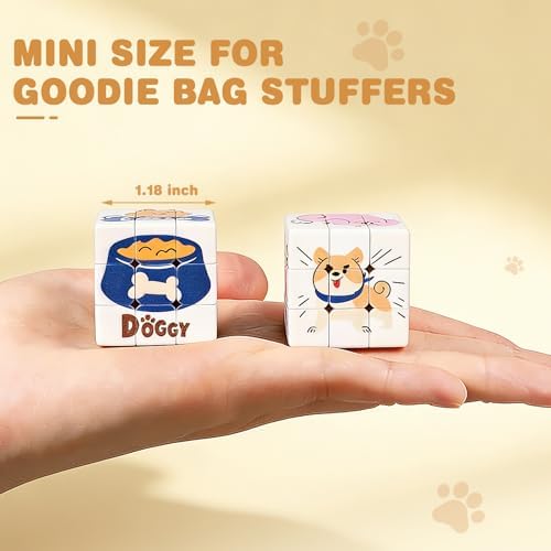 48 Pack Premium Puppy Mini Cube Bulk, 1.18 Inch 3x3x3 Small Puzzle Cubes Surface Finish, Dog Themed Birthday Party Favors, Classroom Rewards Prizes, Easter Basket Fillers for Kids - Image 2