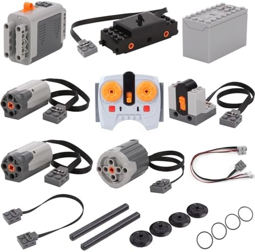 16 PCS Technology Power Function Motor Set Remote Control Motor Kit Compatible with Technic Power Function Kit by Helcdrx