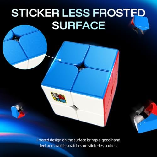 Moyu Meilong 2x2 Speed Puzzle Cube, Adjustable Elasticity with Stickerless Shape Moves Quickly and Smoothly, Brain Teasers for Kids & Puzzle Boxes Classic Game（Non-Magnetic - Image 4