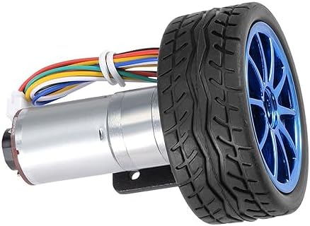 DIY Encoder Gear Motor with Mounting Bracket 65mm Wheel Kit, JGA25-371 Metal Gears DC12V for Smart Car Robot Printer Machinery Equipment (Speed ​​200) - Image 3