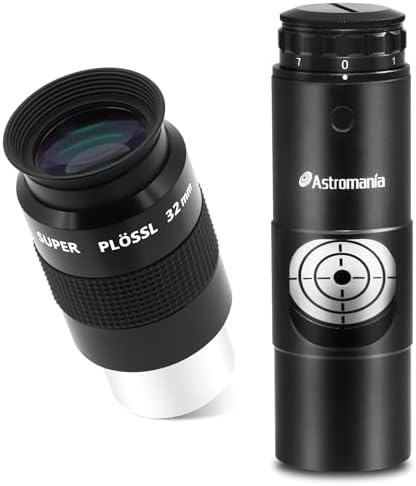 Astromania 1.25" 32mm Super Plossl Telescope Eyepiece - Bundle with - Alignment 1.25 Inch Laser Collimator by AstromaniaOptics