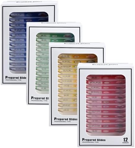 48 Prepared Microscope Slides Set, Insects Animal Plant Fruit Vegetable Specimens, Biological Learning Resource Specimens for Beginner Classroom Basic Science Education (MS-01) by VEOOKOfficeSupplies