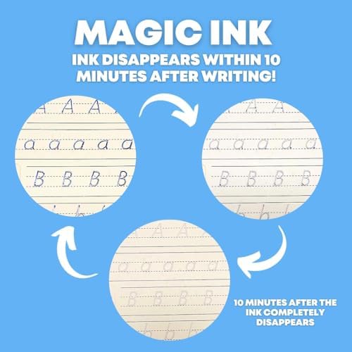 Children's Magic Copybooks - Reusable Grooved Writing Books for Kids - Handwriting Practice Workbooks, Calligraphy Learning Kit & Tracing Tools Set, 4 Books with Pen & Ink Refills (Ages 3-8) - Image 5