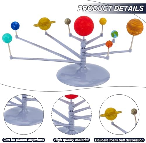 WEBEEDY DIY Solar System Model Painting Kit Adults Beginner Solar System Project with Plastic Balls, Display Stand, 12 Colors Acrylic Paints, Instruction, Arts and Crafts Gift for Holiday Birthday - Image 3