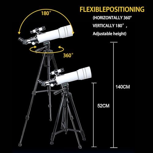 Telescope for Adults & Kids，70mm Aperture 400mm Astronomical Refractor Telescopes for Kids Beginners，with Adjustable Height Tripod，Moon Mirror, Bard Membrane，Phone Adapter, Carrying Bag - Image 2