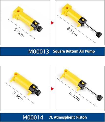 19Pcs 10-Kinds MOC Pneumatic Parts Bricks Set with Air Pump Push Rod Switch Piston Air Pipe, Building Blocks MOC-Spare-Parts Compatible with Lego Technic, Random Color of Air Pipe (19Pcs) - Image 6