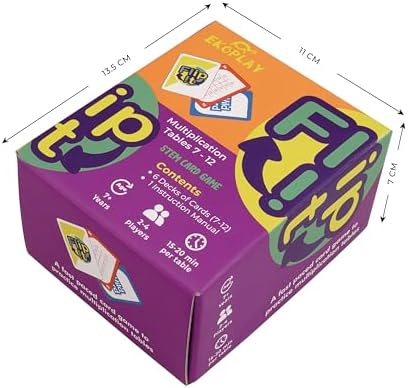 FLIP IT Card Game - Multiplication Tables 7-12 | Kids Practice Multiplication Tables, for 7 Years and Above - Image 2