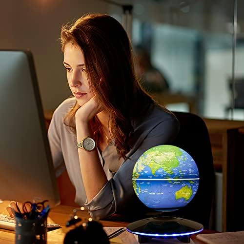 Yegvea Magnetic Levitation Globe, Levitating Globe Lamp World Map Floating & Spinning in the Air for Educational Piece for Kids (blue, 6 inch) - Image 5