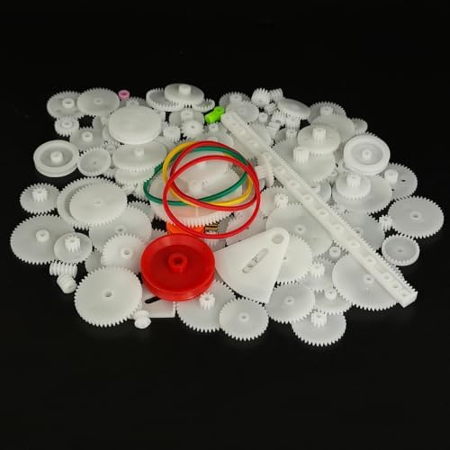 132PCS Small Gear Kit Plastic Gears Belt Pulley Single Gear Spindle Gear Small Motor Gears for DC Motor RC Car Robot Model Toy DIY Gear Replacement (132) - Image 2