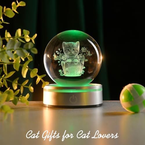 IFOLAINA Cat Themed Gifts for Women 3D Crystal Ball for Her Mom Girls - Image 4