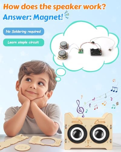 Poraxy Science Kits for Kids Age 8-12, STEM Toys for 8-13, Build Your Own Bluetooth Speaker Radio, Engineering Electronics DIY Set, Birthday Gifts for 9 10 11 14 15 16 Year Old Teen Boys Girls - Image 2