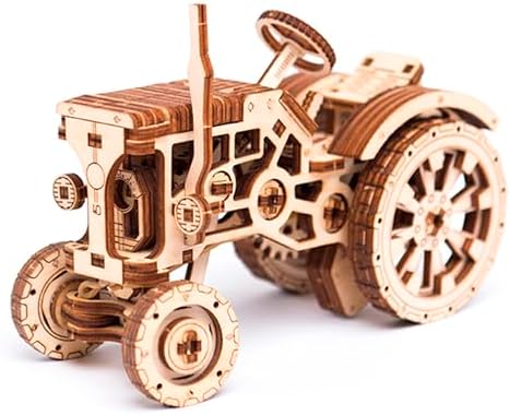 WOODEN.CITY Tractor 3D Puzzles for Adults – Mechanical Farm Tractor Model for Adults & Teens, 148-Piece DIY Kit with Moving Wheels, Made in EU - Image 4