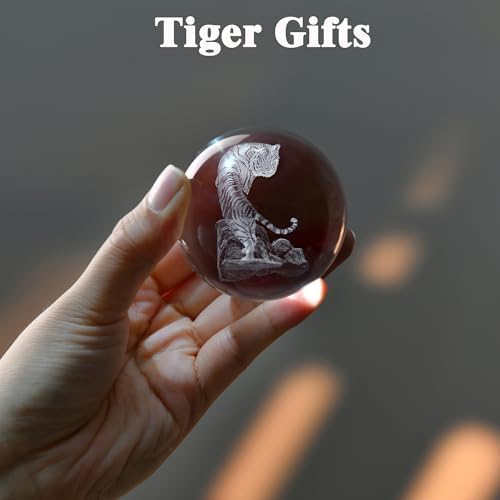 IFOLAINA 3D Tiger Crystal Ball Tiger Figurines in Crystal Ball 60mm Decor - Image 6