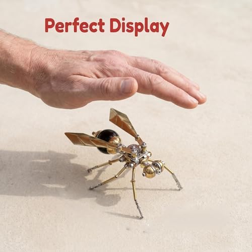 3D Metal Puzzle Model Mechanical Kits for Adults Teens Steampunk Hornet Insect 140+ Parts 2-3 Hours Build Assembly Cool Desk Decor Christmas & Birthday Gift for Men (Hornet) - Image 7