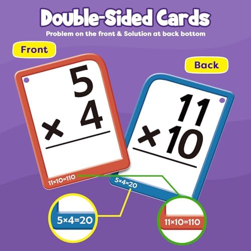 Torlam Math Flash Cards Math Board,Math Games Manipulatives Times Table Chart Fun Learning Interactive Practice Kit for Kids,Multiplication,Division,Addition,Subtraction Flash Card Pack Toys for Kids - Image 5