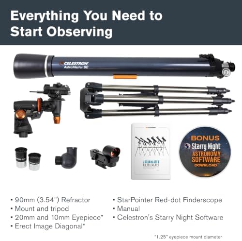 Celestron AstroMaster 90EQ Refractor for Lunar & Planetary Views - Image 3