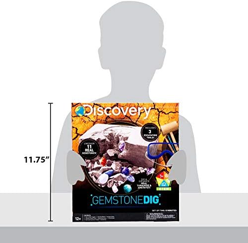 Discovery Kids Gemstone Dig Stem Science Kit by Horizon Group Usa, Excavate, Dig & Reveal 11 Real Gemstones, Includes Goggles, Excavation Tools, Streak Plate, Magnifying Glass & More - Image 5