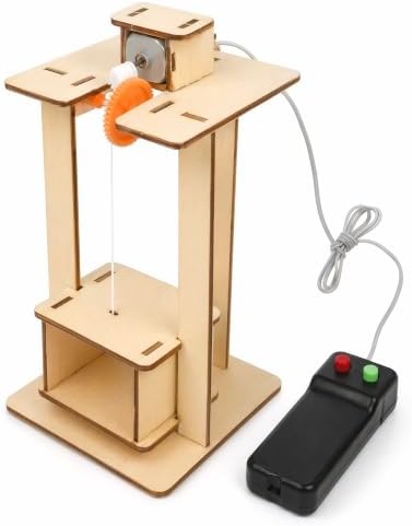 Toyvian Motorized Wooden Elevator STEM Projects for Kids Ages 8-12, DIY Working Lift Model with Controller, Physics Engineering Science Experiment Kit, 3D Wooden Puzzle Building Toy by Toyvian