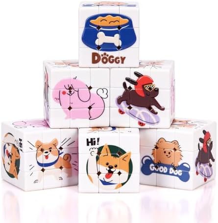 24 Pack Premium Puppy Mini Cube Bulk, 1.18 Inch 3x3x3 Small Puzzle Cubes Surface Finish, Dog Themed Birthday Party Favors, Classroom Rewards Prizes, Easter Basket Fillers for Kids by Unknown