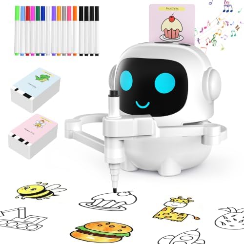Kids Drawing Robot with 200 Cards, Toy for 3 4 5 6 7 8 Year Old Boy Girls by YPHJLZX