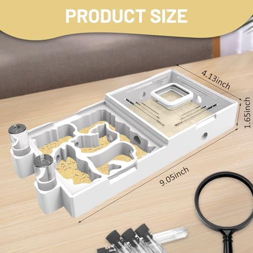 Ant Nest Farm for Live Ants and Queen - Ant Colony Observation Ant Farms with Yellow Sand Transparent Ant Farm for Adults 3D Printed Nest Ant Workshop Castle Ant Garden Queen (Kit-C) - Image 2
