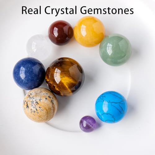 Runyangshi Nine Planets Solar System Model Crystal Ball - Natural Crystal Gemstone Marble Space Home Desk Decoration - Creative Gifts - Image 4
