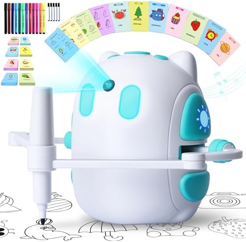 Drawing Robot for Kids 150 Educational Cards Smart Drawing Robot Voice Interactive Partner Montessori Painting Toy for Boys & Girls Ages 3-8 Perfect for Birthdays Christmas and Learning Fun by Hoarosall