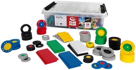 PLUS PLUS GO Educational Tub - 2,600 Pieces w/Big Wheels & Baseplates by Plus-Plus