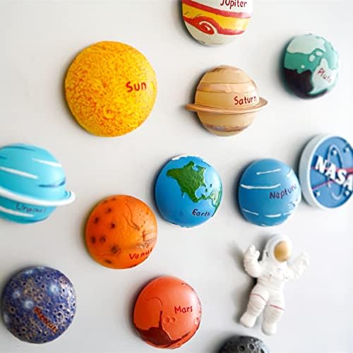 13PCS Space Magnet Set - 3D Solar System Planet Toys with Sun, 8 Planets, Moon, Pluto, Astronaut - Strong Magnets for Fridge, Lockers & Room Decor - Gift Box Included by Bonilve-FunnyHouseHappyLife