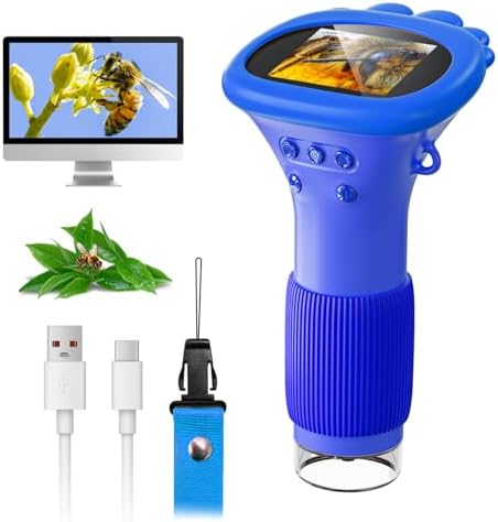 Microscope for Kids, SKYBASIC 2" IPS Screen 1000X Handheld Digital Microscopes HD Pocket Portable Mini USB Microscope Camera, PC Compatible, Science Edu Fun Birthday Gifts Toys for Children Students by HOME