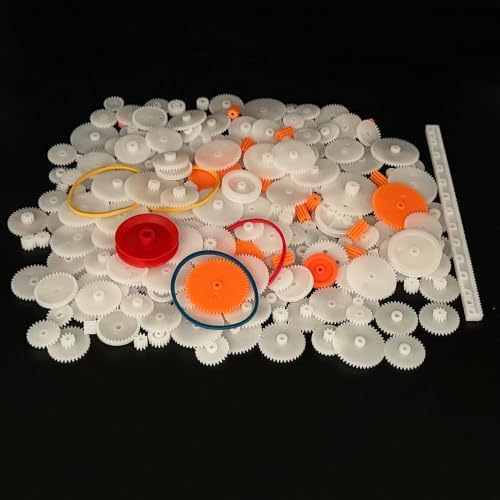 260PCS Small Gear Kit Plastic Gears Belt Pulley Single Gear Spindle Gear Small Motor Gears for DC Motor RC Car Robot Model Toy DIY Gear Replacement (260) by URIMPAVIDO