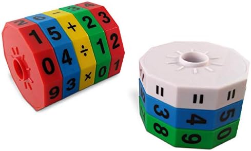 Geospace Original Math Spin Educational Travel Edition for Kids with Numbers & Arithmetic Operations- Handheld Magnetic Learning Game with 8 Magnetic Spin Wheels & Handmade Storage Pouch - Image 4