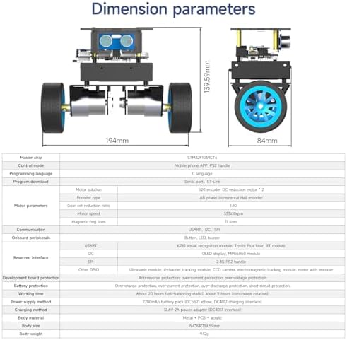 Yahboom STM32 2wd Self-Balancing Robot,Two-Wheeled Intelligent Robot Chassis Kit,PID Obstacle Avoidance Encoder Motor (Standard Kit) - Image 5