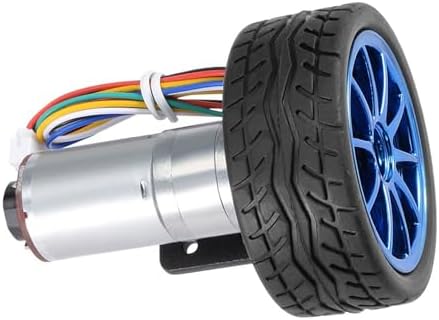DIY Encoder Gear Motor with Mounting Bracket 65mm Wheel Kit, JGA25-371 Metal Gears DC12V for Smart Car Robot Printer Machinery Equipment (Speed ​​30) - Image 3