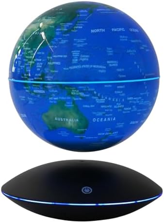 6" Magnetic Levitation Floating Globe with 7 Color LED Lights, Rotating Anti-Gravity World Map for Home & Office Decor, Educational Gift and Cool Tech Gadget for Kids Adults by DouSeiAi