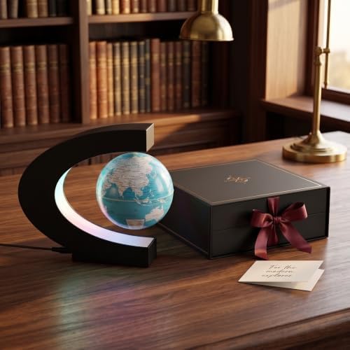 Magnetic Levitation Rotating World Globe with LED Light and Touch Control - Image 7