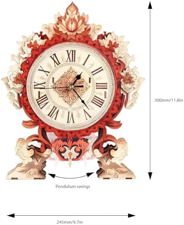 KAAYEE 3D Puzzles for Adults Fire Flower Clock Wooden Puzzle DIY Craft - Image 4