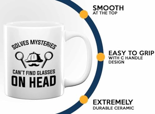 Detective Coffee Mug 11oz White Solves Mysteries Funny Police Officer Gift - Image 5