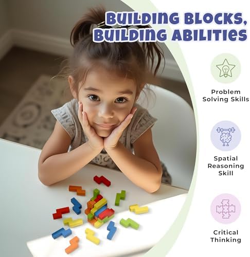 Sharp Brain Zone 3D Wooden Puzzle Cube (25N Style) | Colorful, Eco-Friendly Wooden Puzzle for Mental Stimulation, Focus, and Problem-Solving Fun | Challenging Brain Teaser for Adults and Kids - Image 3
