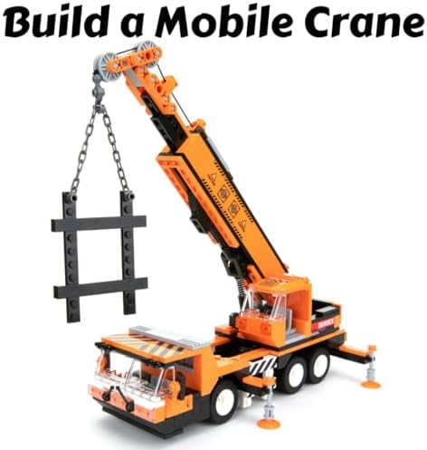 Block Builder Mobile Crane Building Block Set (475pcs) and Construction Tower Crane. Two Building Kits in one Set! Toy Blocks Suitable for Boys and Girls. - Image 3