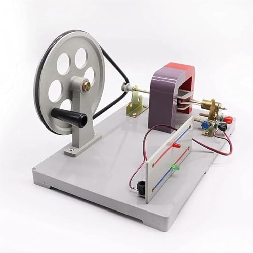 Permanent Magnet, Rotatable Armature Generator Hand-Operated Generator to Explore Experimental Electromagnetic Equipment Manual Electricity Generator AC-DC Model Faraday Generator - Image 2