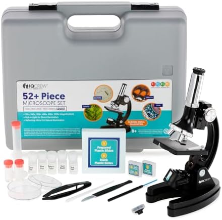 AmScope M30-ABS-KT2 52-Piece STEM Microscope Kit for Kids, Black by AmScope