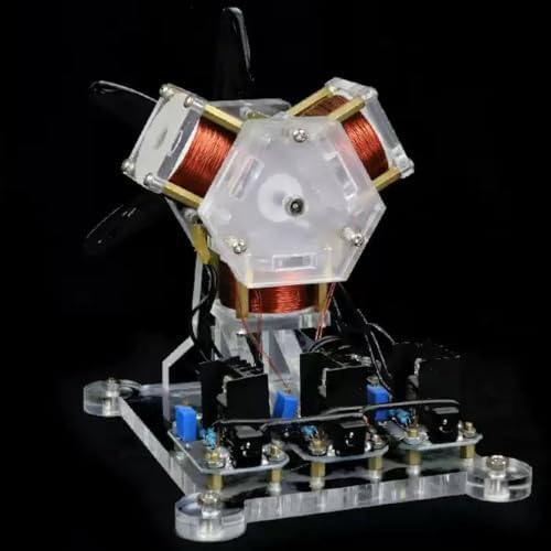 12V 3-Coil Pseudo Perpetual Motion Disc Motor, Brushless Fan Blade Magnetic Motor Model, Physics Experiment Kit for STEM Education - Image 7