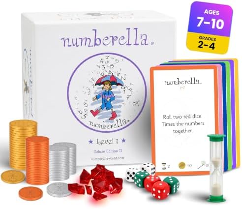 Numberella Deluxe Math Board Game Level 1 | Ages 7-10 | Times Tables STEM by NumberellaMathGrinchtoMathGeniusUndertheTree