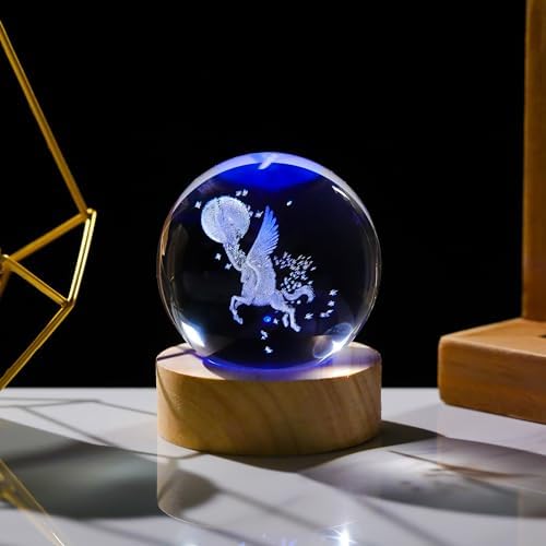 3D Unicorn Gifts for Women - Crystals Ball 60mm Figurines Decor Glass Animals Figurine Unicorn Stuff for Room Birthday Keepsake Paperweight - Image 5