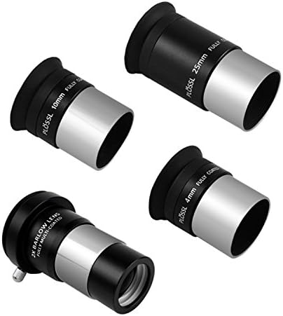 Astromania Bahtinov Mask Focusing Mask for Telescopes - Bundle with - 1.25-Inch Plossl Eyepieces(4mm, 10mm, 25mm) with 2X Barlow - Image 2