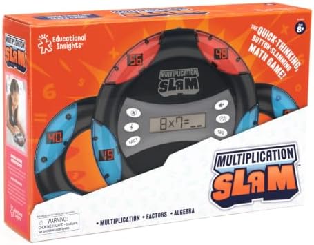 Educational Insights Multiplication Slam - 3rd Grade Math Games for Kids 8-12, Multiplication Learning Games for Kids, Handheld Electronic Math Game, Self-Teaching Elementary STEM Tools - Image 2