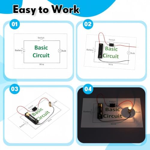 Fumete 24 Sets Electric Circuit Kit Basic Circuits Light Bulb Science - Image 4