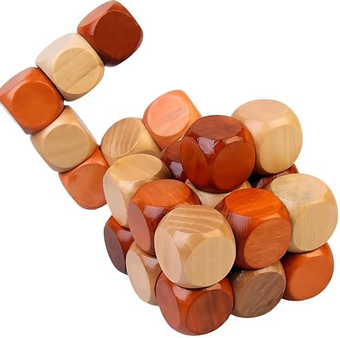 MAGIKON Brain Teaser Cube Puzzle Toy, Snake Cube Wooden 3D Puzzle by MAGIKON
